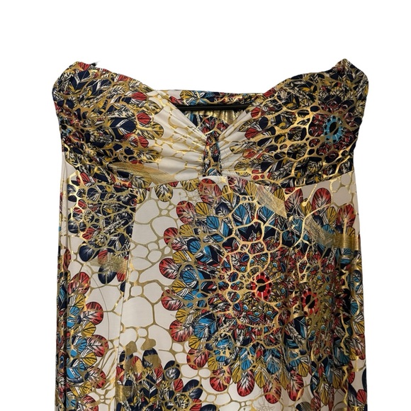 Colorful Mandala Print Strapless Dress - Picture 2 of 3